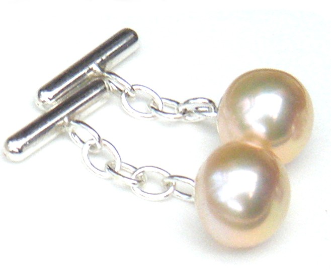 Peach AAA 11mm Pearl Cufflinks